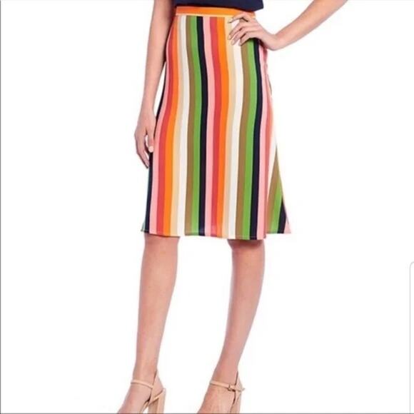 Gianni Bini Dresses & Skirts - Gianni Bini Multicolored Striped Skirt Size 12 Midi A Line Candy Stripe